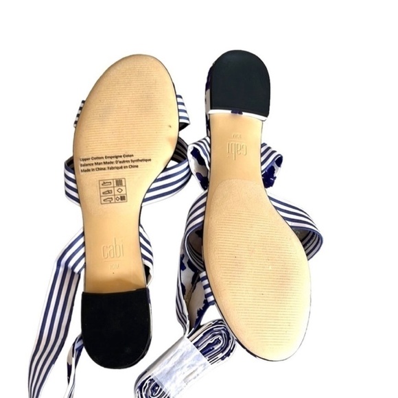 Cabi blue and white strap sandals Sz10 - Picture 8 of 8